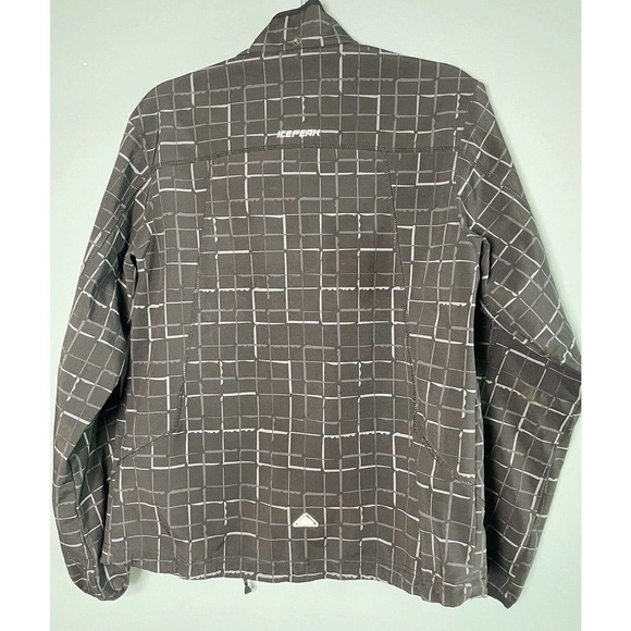 Icepeak Ski Jacket Age 15 + no 176 grey white Plaid Geometric SNOW BOARD no hood - Picture 2 of 9